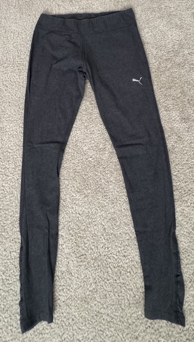 PUMA Womens M Gray Cotton Stretch Leggings Sport Lifestyle Skinny Activewear